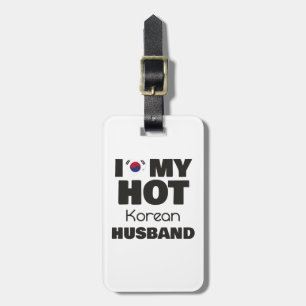Etiqueta De Bagagem Casado com o Homem da Coreia Quente Eu Amo Meu Mar