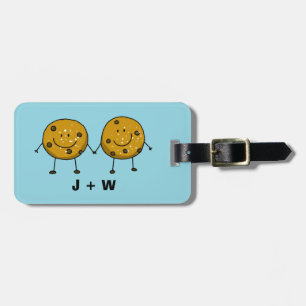 Etiqueta De Bagagem Casal de Cookies Bonito Personalizado