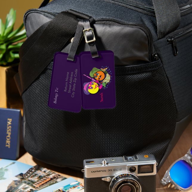 Etiqueta De Bagagem Casal de pesca (Frente e verso)