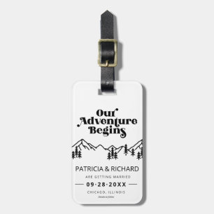 Etiqueta De Bagagem Casamento de Destino Aventura Começa Save the Date