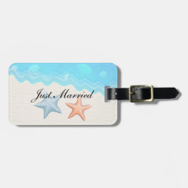 Etiqueta De Bagagem Casamento de praia dos Seashells do recem casados