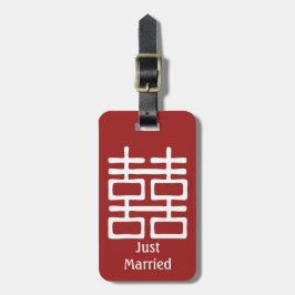 Etiqueta De Bagagem Casamento de Recens casados Chineses de Dupla Feli