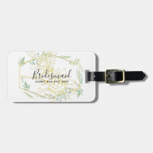 Etiqueta De Bagagem Casamento Dourado de Sage, Greenery Sage