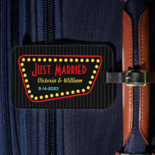 Etiqueta de Bagagem Casamento Retro Presente
