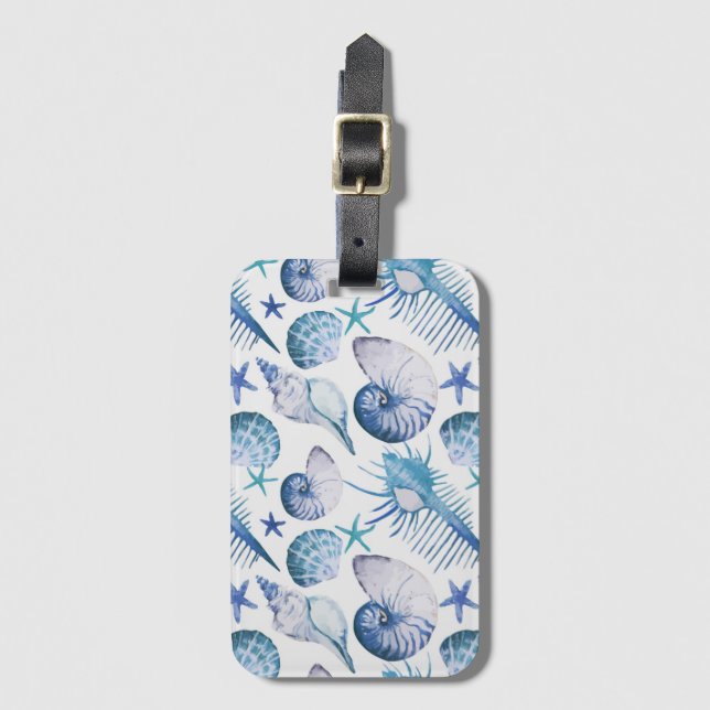 Etiqueta De Bagagem Cascas de Aquarela (Frente Vertical)