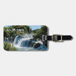 Etiqueta De Bagagem Cascata no Parque Nacional de Krka - Dalmácia, Cr