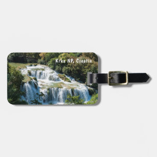 Etiqueta De Bagagem Cascata no Parque Nacional de Krka - Dalmácia, Cr