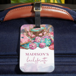 Etiqueta De Bagagem Casino Gambling Bachelorette Luxury Rosa