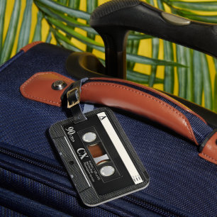 Etiqueta De Bagagem Cassete Vintage Retro Music Audio Tape 90's