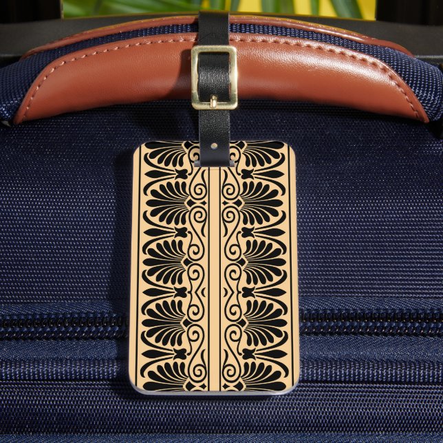 Etiqueta De Bagagem Castanho árabe mediterrânico grego (Frente Insitu 2)