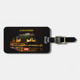 Etiqueta De Bagagem Castelo de Salzburg Áustria - Foto Pro de Alta Qua