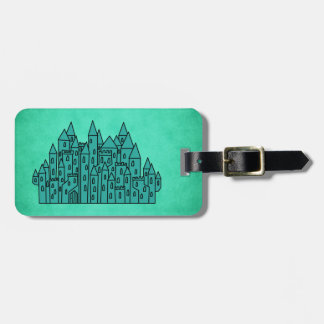 Etiqueta De Bagagem Castelo verde da cerceta