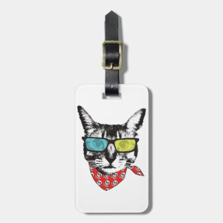 Etiqueta De Bagagem Cat with sunglass