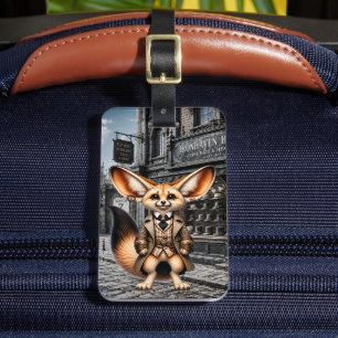 Etiqueta De Bagagem Cavalheiro de Raposa Fennec Steampunk na Loja do C