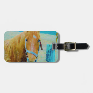 Etiqueta De Bagagem Cavalo de cor azul Denim