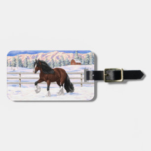 Etiqueta De Bagagem Cavalo de Rascunho de Vanner Gypsy Bay Brown em Ne