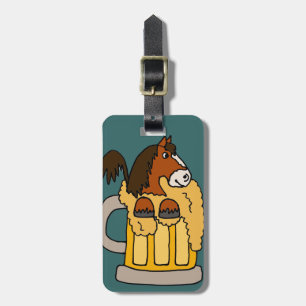 Etiqueta De Bagagem Cavalo engraçado de Clydesdale na caneca de