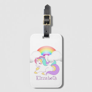 Etiqueta De Bagagem Cavalo Mágico Unicórnio, Arco-íris - Personalizado