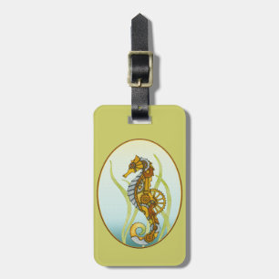 Etiqueta De Bagagem Cavalo marinho de Steampunk