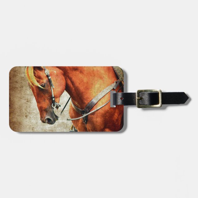 Etiqueta De Bagagem Cavalo Ocidental (Frente Horizontal)