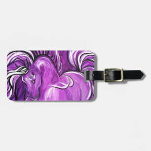 Etiqueta De Bagagem Cavalo roxo da fantasia