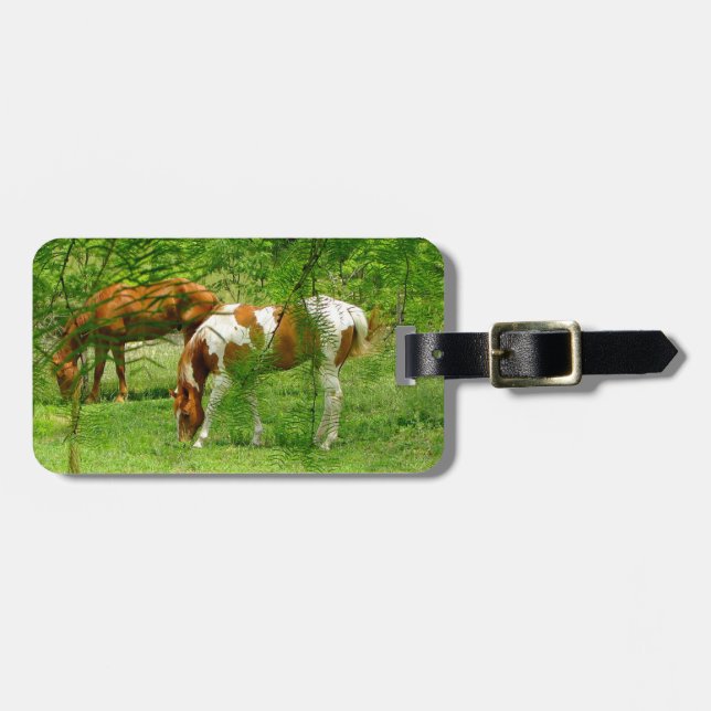 Etiqueta De Bagagem Cavalos de Verão (Frente Horizontal)