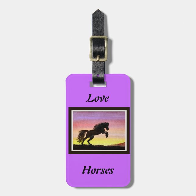 Etiqueta De Bagagem Cavalos do amor (Frente Vertical)