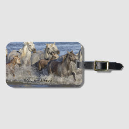 Etiqueta De Bagagem Cavalos galopando na água