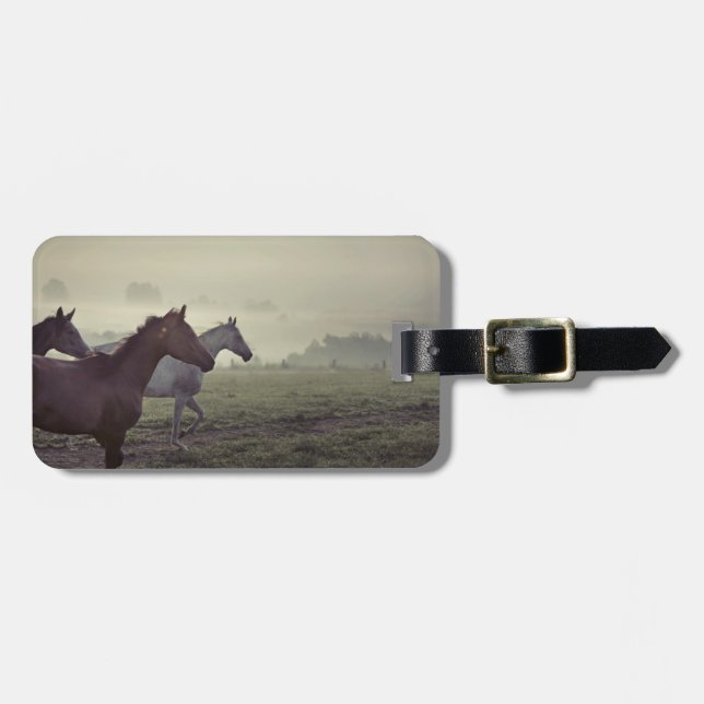 Etiqueta De Bagagem Cavalos selvagens (Frente Horizontal)