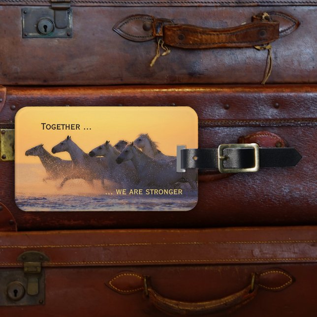 Etiqueta De Bagagem Cavalos Selvagens Oceânicas Bagagem Solar (Criador carregado)