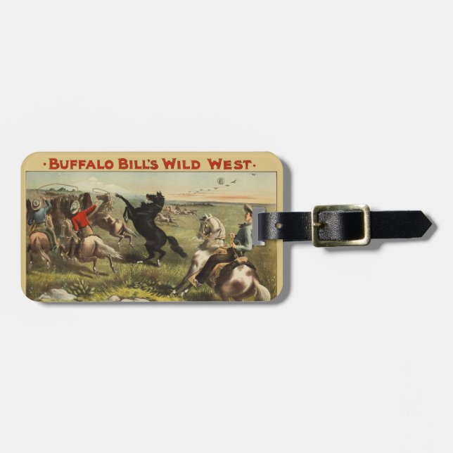 Etiqueta De Bagagem Cavalos Selvagens Oeste de Buffalo Bill (Frente Horizontal)