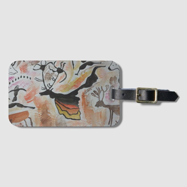 Etiqueta De Bagagem Cave Art Abstrato (Frente Horizontal)
