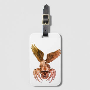 Etiqueta De Bagagem Caveira-aranha com águia