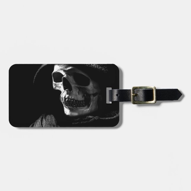 Etiqueta De Bagagem Caveira da Morte (Frente Horizontal)