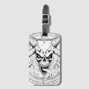 Etiqueta De Bagagem Caveira Divina de Cana-de-Cana Branco da Morte