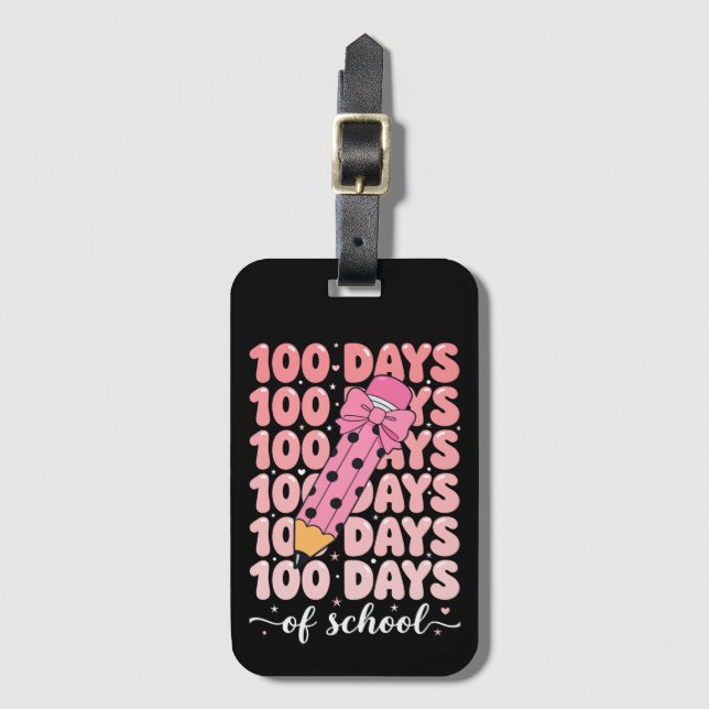 Etiqueta De Bagagem celebração de 100 dias de escola (Frente Vertical)