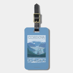 Etiqueta De Bagagem Cena da geleira - Cordova, Alaska