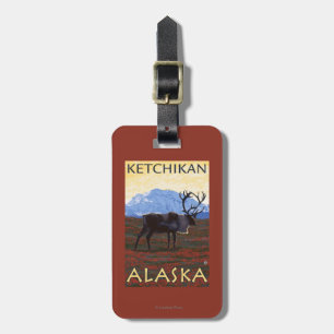 Etiqueta De Bagagem Cena do caribu - Ketchikan, Alaska