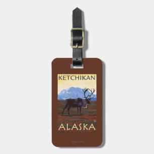 Etiqueta De Bagagem Cena do caribu - Ketchikan, Alaska