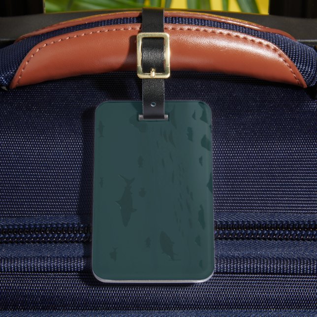 Etiqueta De Bagagem Cena Submarina do Oceano (Frente Insitu 2)