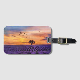 Etiqueta De Bagagem Cenário pacífico de árvore solitária original     