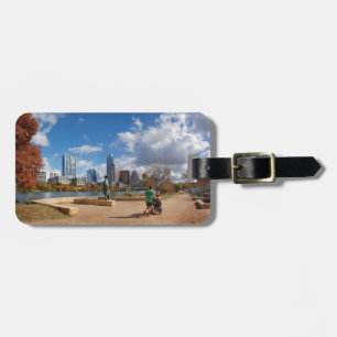 Etiqueta De Bagagem Centro de Austin Texas Skyline - Lago Ladybird