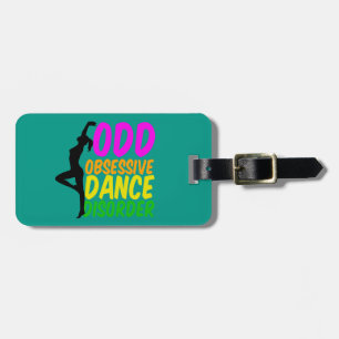 Etiqueta De Bagagem Cerceta obsessiva do costume da desordem da dança