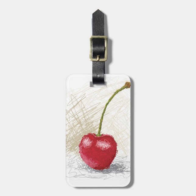 Etiqueta De Bagagem cereja (Frente Vertical)