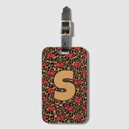 Etiqueta De Bagagem Cerejas de leopardo personalizadas