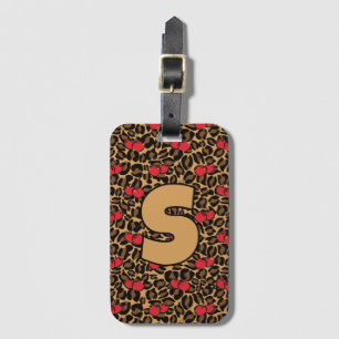 Etiqueta De Bagagem Cerejas-Leopardo Personalizadas