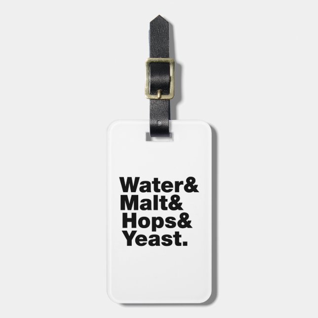 Etiqueta De Bagagem Cerveja = Água, Malte e Saltos e levedura. (Frente Vertical)