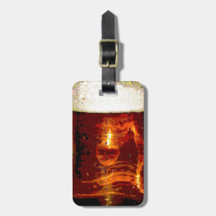 Etiqueta De Bagagem Cerveja e espuma