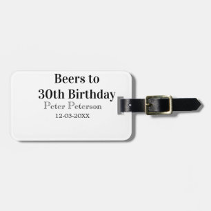 Etiqueta De Bagagem Cervejas para 30º aniversário nome data homem eleg