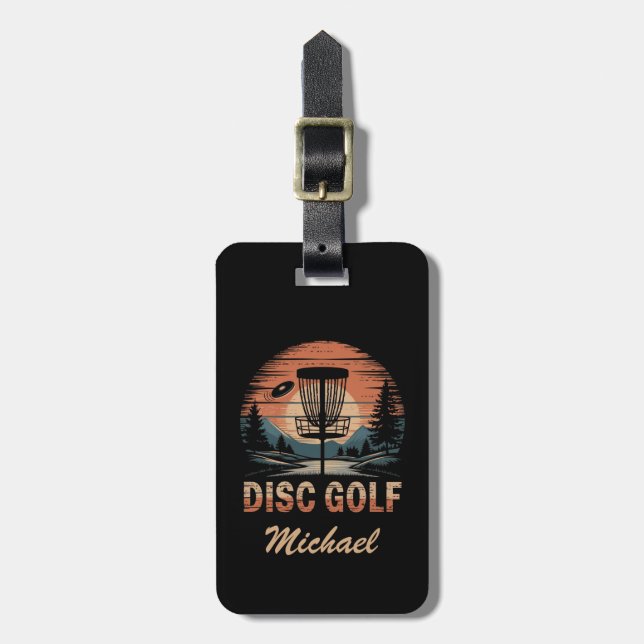 Etiqueta De Bagagem Cesto de Golfe de Disco Frisbee Personalizado (Frente Vertical)